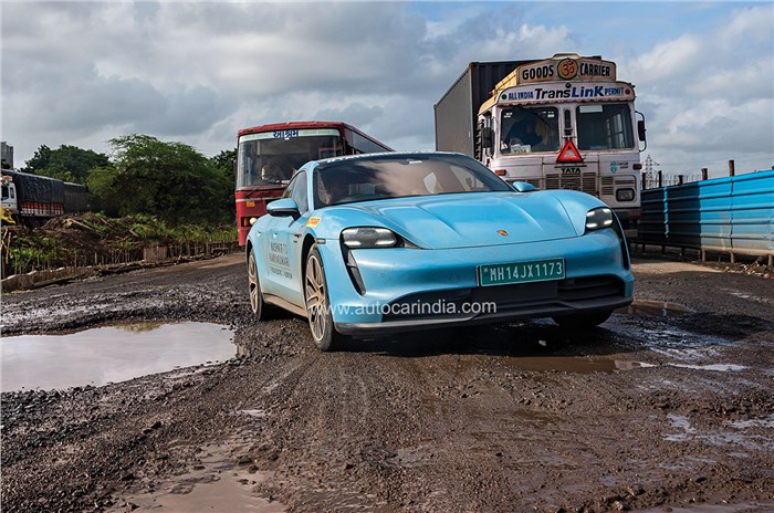 Porsche Taycan K2K drive potholes